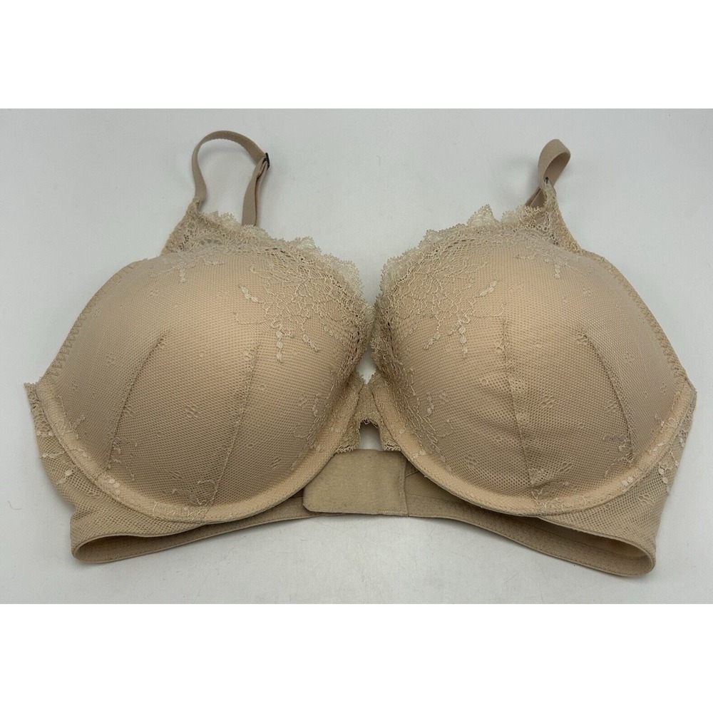 Spanx Bra 34DD Undietectable Padded Underwire Convertible Beige Lace